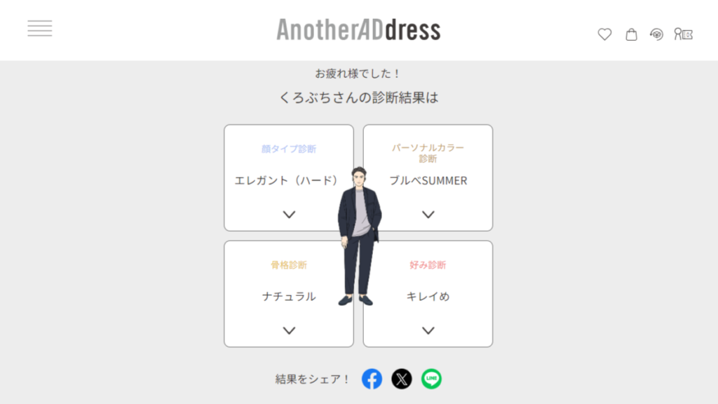 ファッションタイプ診断の結果