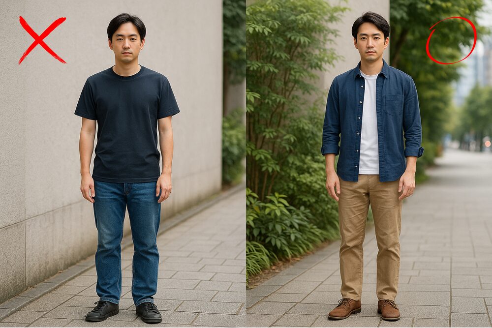 Tシャツ&デニムは婚活では手抜きに見える