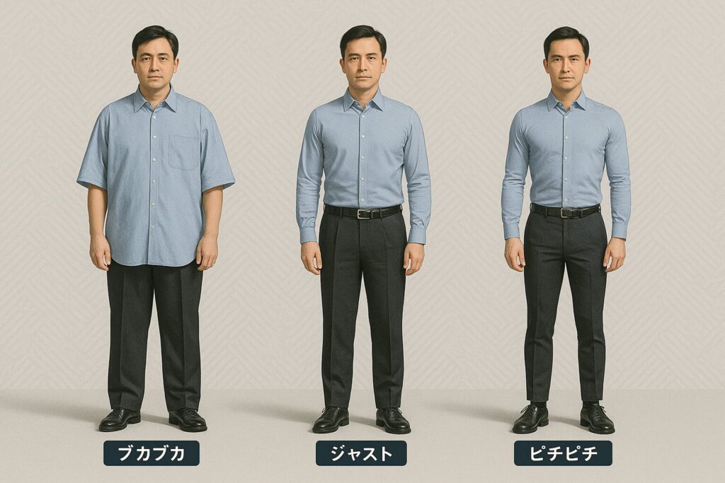 サイズが合っていない服はだらしない印象