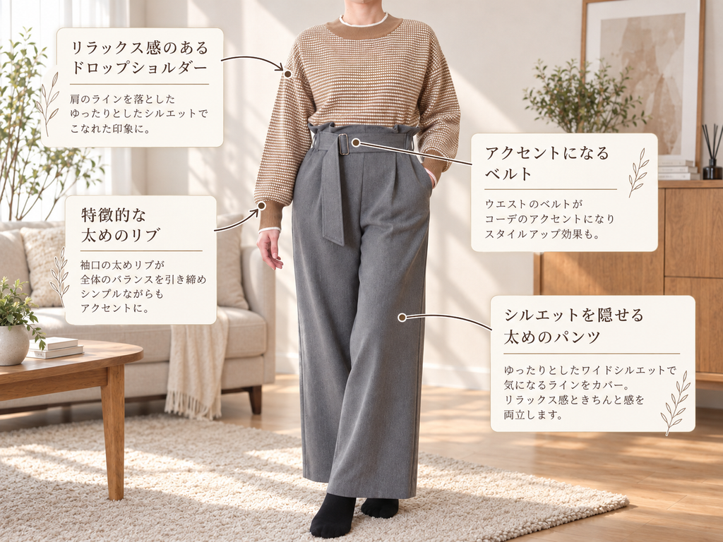 レンタルして似合っていたベーシックテイストのコーデ
