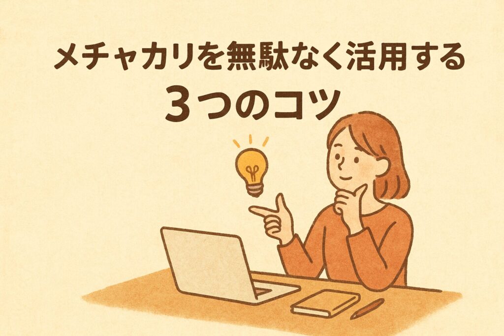 メチャカリを無駄なく活用する3つのコツ