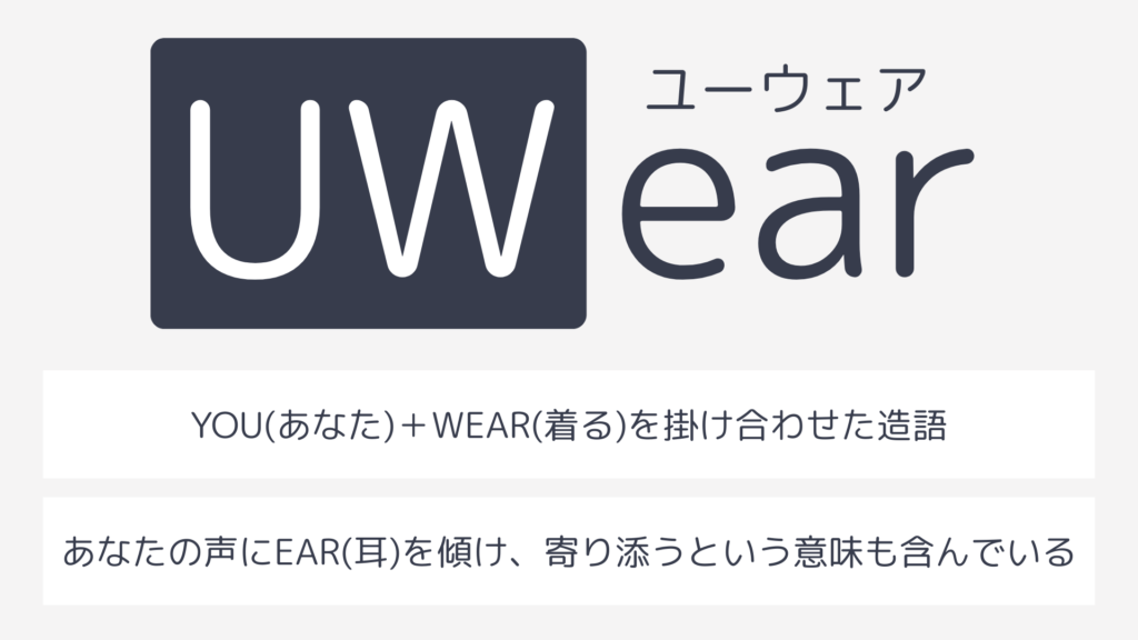UWearというサービス名の由来説明
