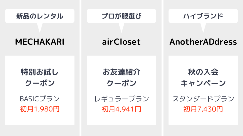 おすすめの服サブスクとお得なクーポン情報