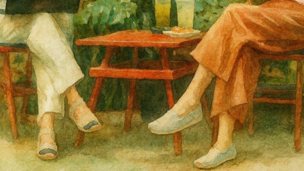 オシャレしてお茶している人たち