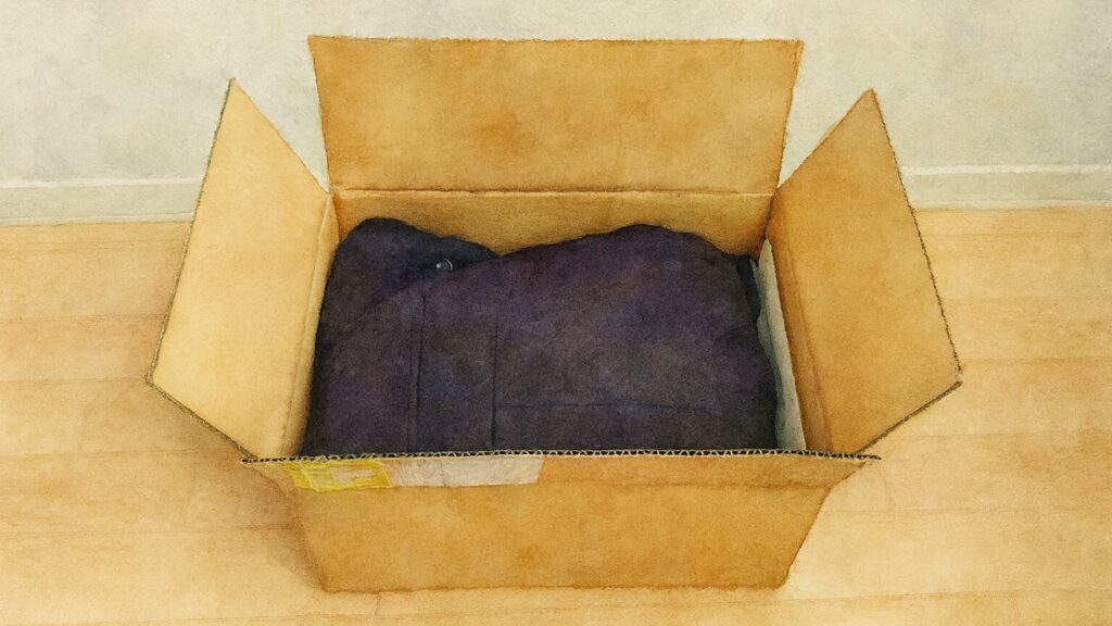 実際にSELECTから服が届いたときの段ボール箱