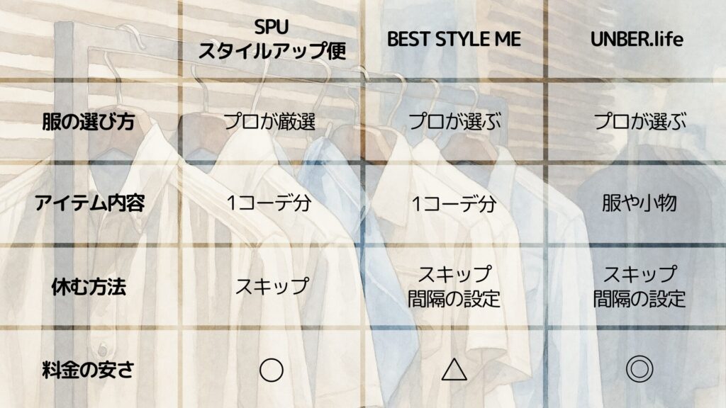 新品を購入できるメンズの服サブスクの特徴
