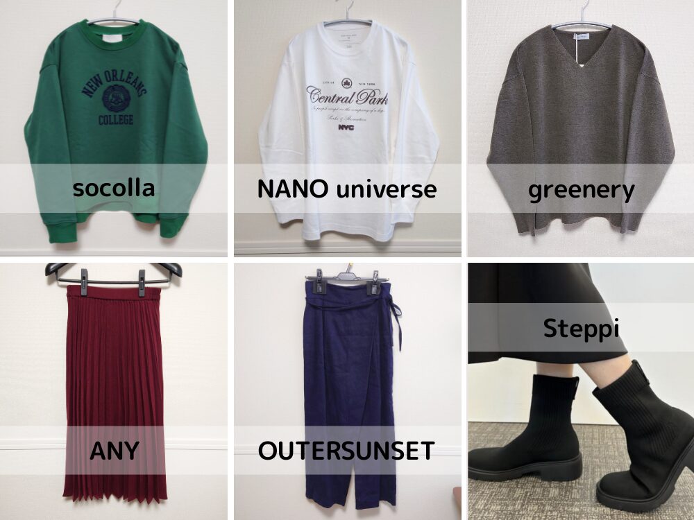 届いたアイテムのブランド