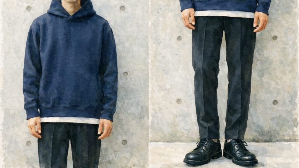 おっさんに見せないパーカー着こなし術