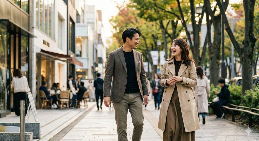 見た目を気にせずデートを楽しむ男性