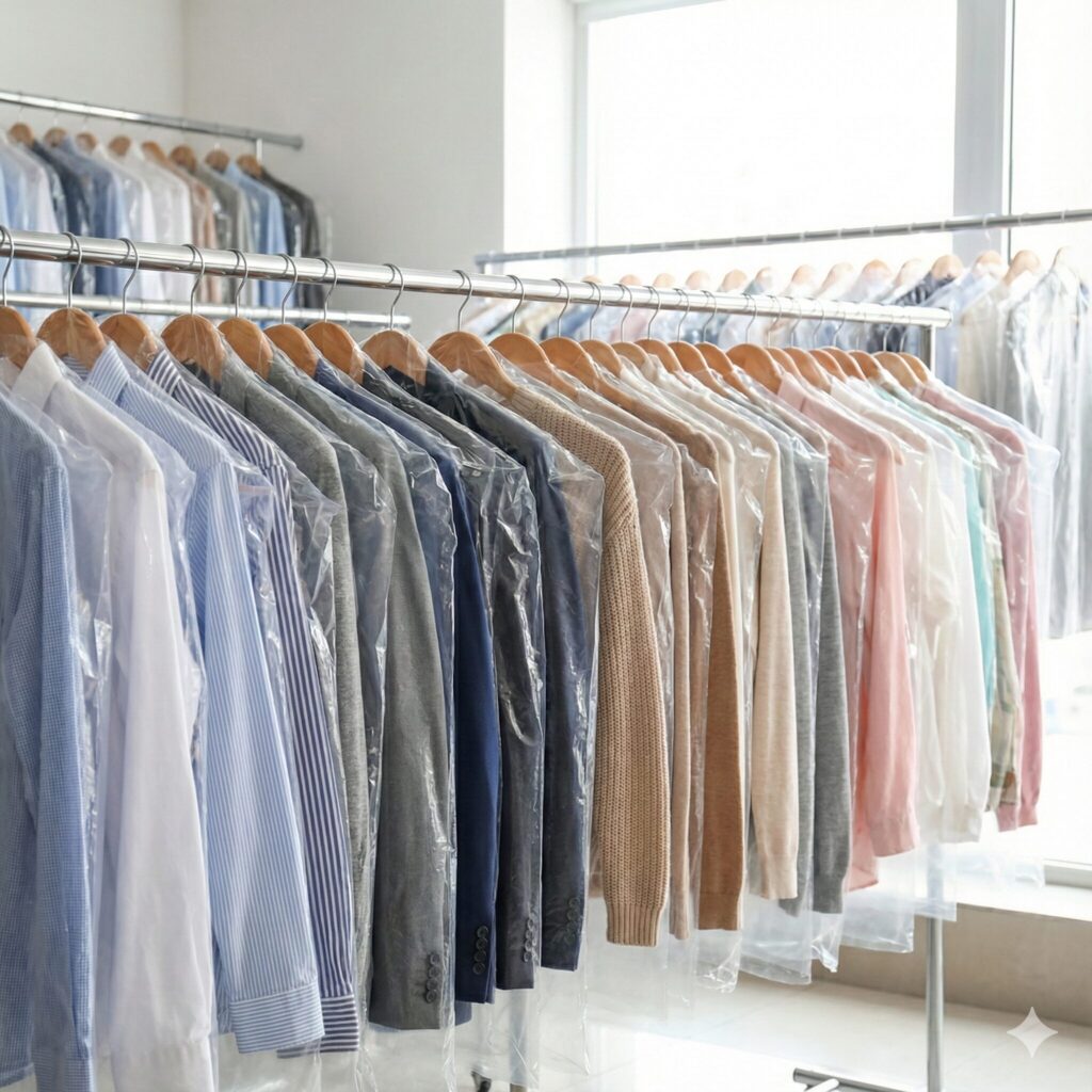キレイな状態に管理された服
