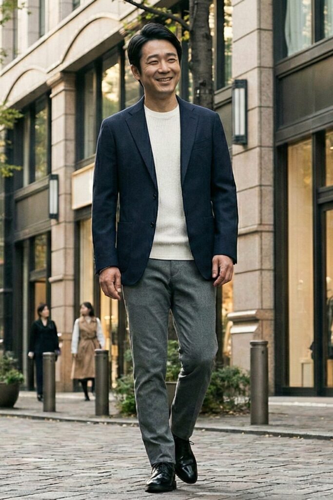 清潔感溢れる大人の装いの男性