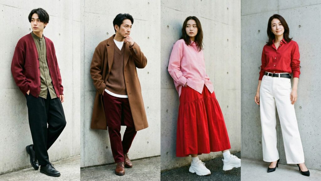 レッドに合う服の組み合わせ