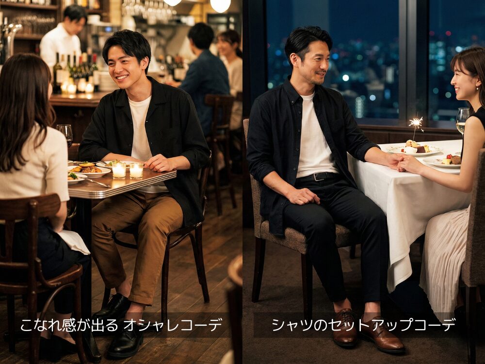 夜のディナー・記念日に合ったコーデ