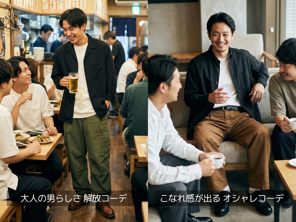 男友達との集まりに合ったコーデ