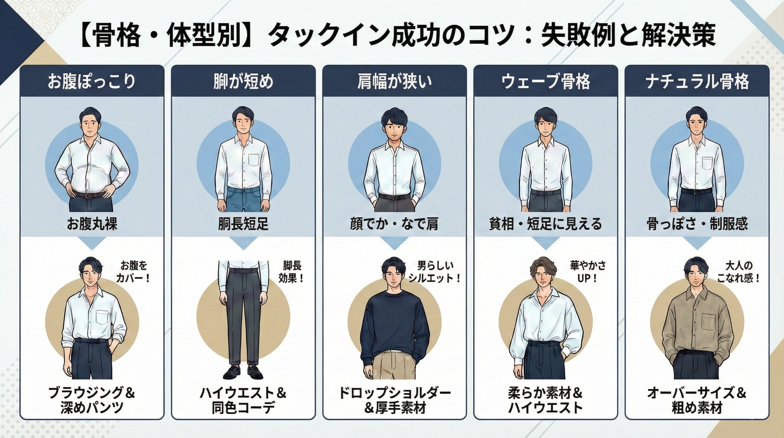 骨格・体型別タックインのコツ