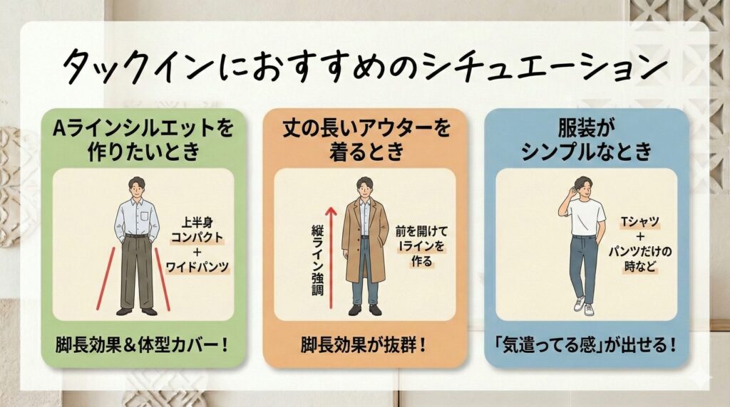 タックインにおすすめのシチュエーション