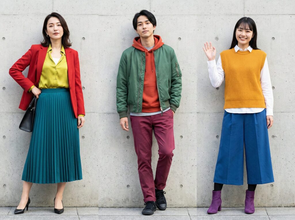 スプリット・コンプリメンタリーのコーディネート例