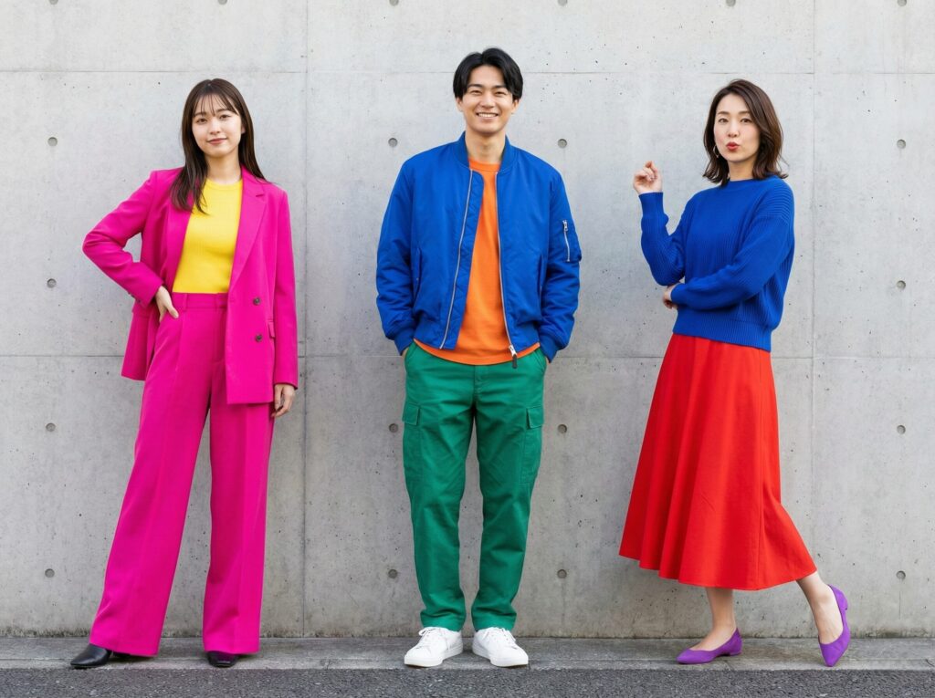 ビビットトーンのコーディネート例