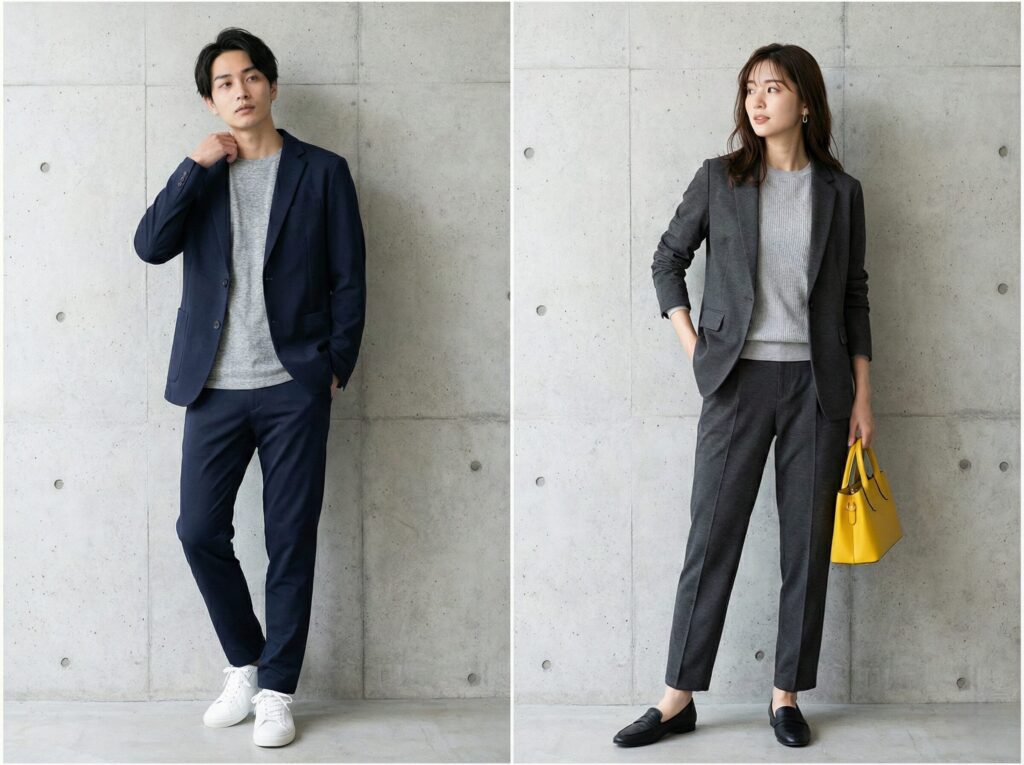 セットアップを活用したコーディネート