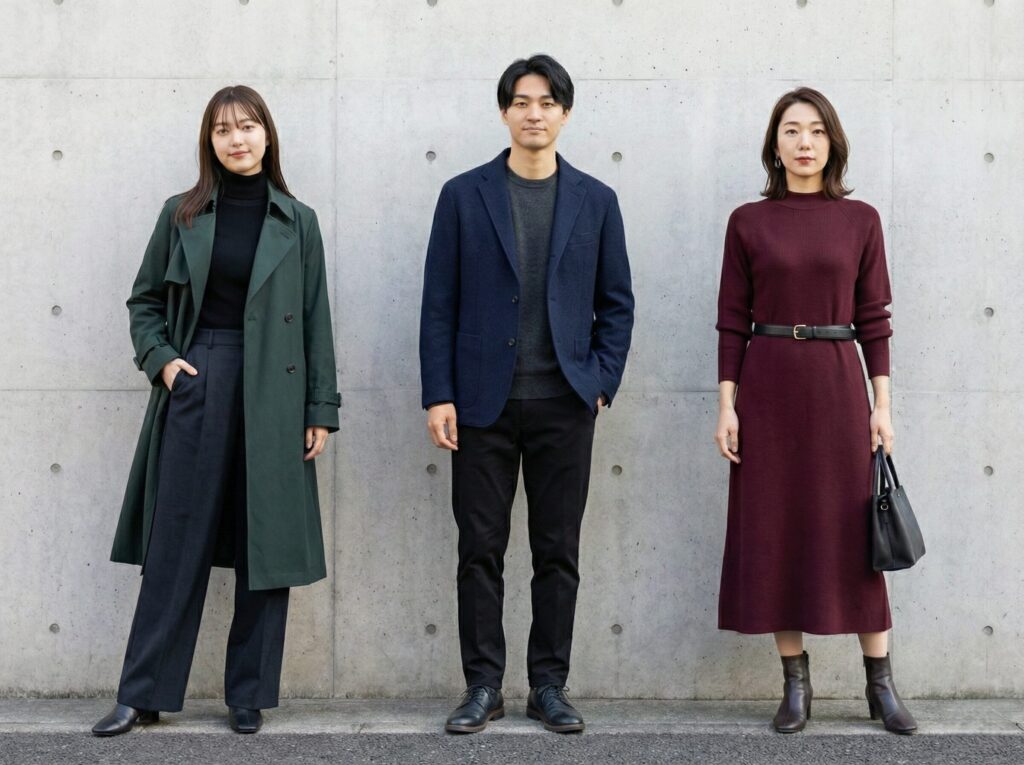 ダークトーンのコーディネート例