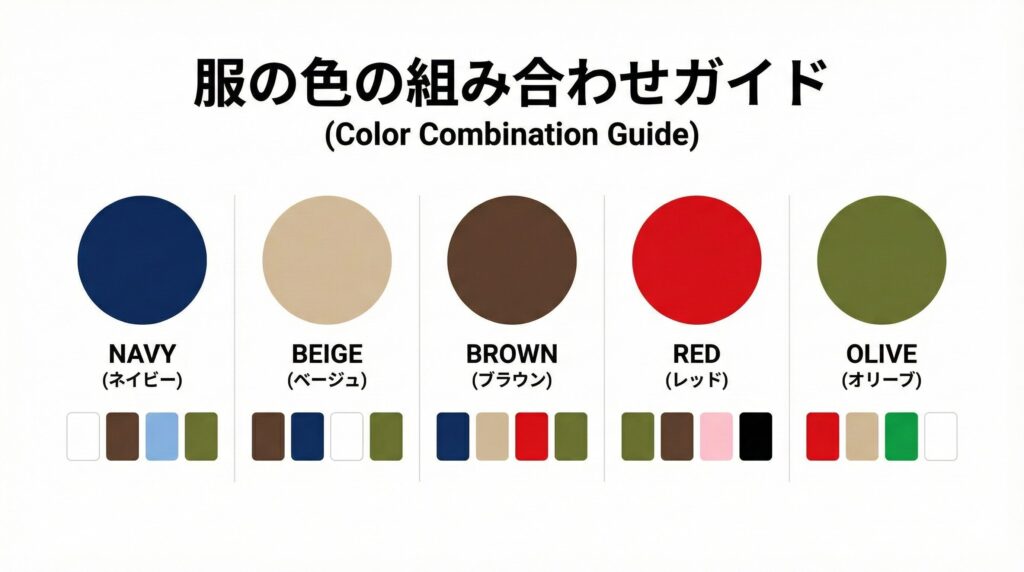 男女に人気の服の色と組み合わせの良い色